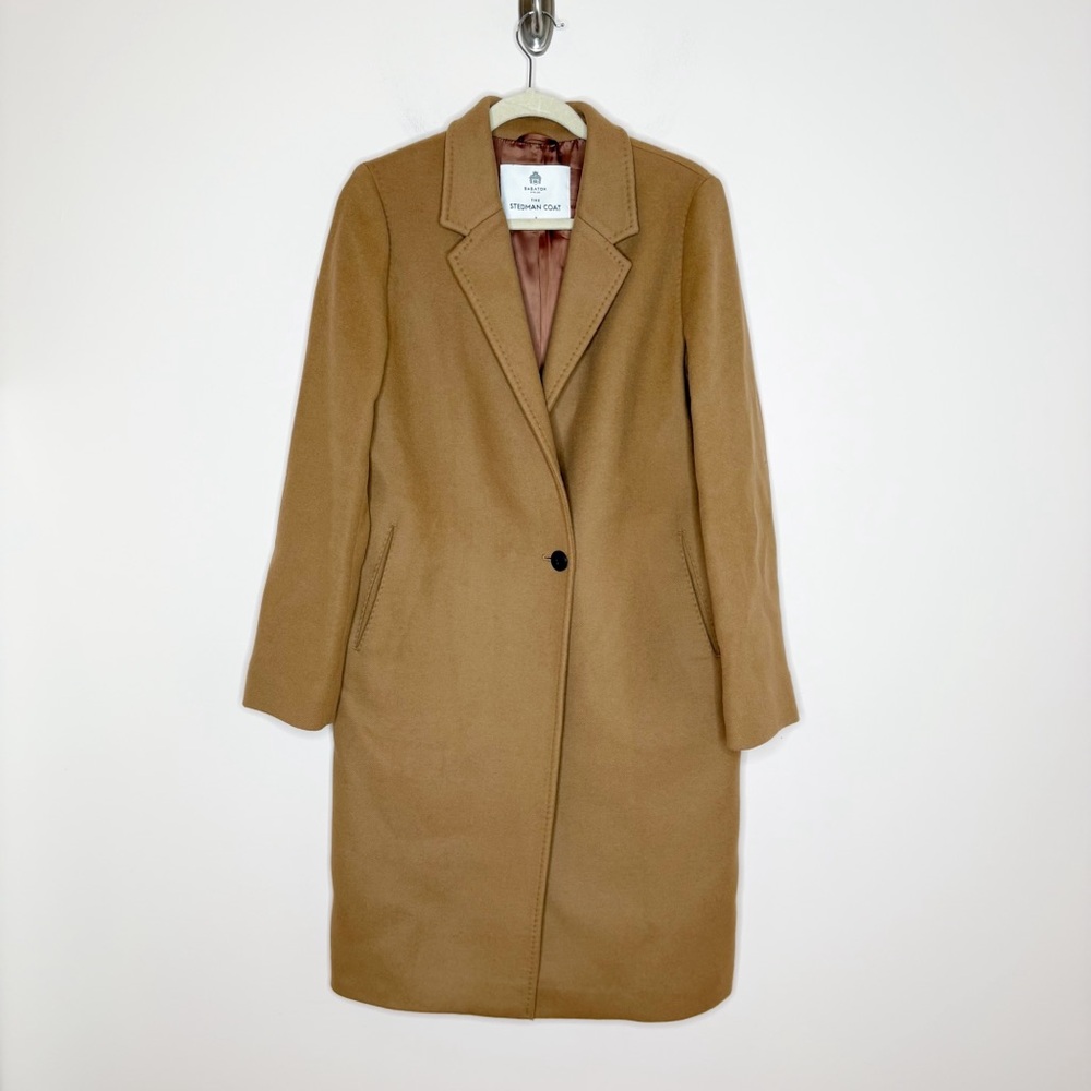 Aritzia Babaton Stedman Single Breasted Italian Virgin Wool Coat Saville Camel - Picture 2 of 7